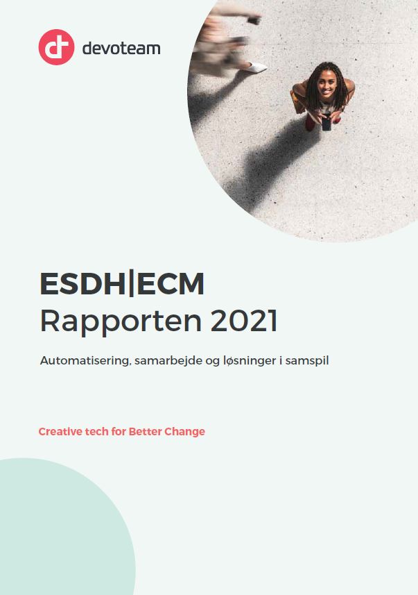 For ottende gang har Devoteam beskrevet state-of-the-art inden for ESDH/ECM. Som altid indeholder rapporten Devoteams vur­dering af de relevante systemer på markedet og er relevant for dig, som ønsker at være opdateret på, hvordan din organisation kan anvende ESDH/ECM mest innovativt og effektivt. 